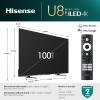 imageHisense 100Inch Class U8 Series MiniLED ULED 4K UHD Google Smart TV 100U8K  QLED 480 Motion Rate 144Hz Game Mode Pro Dolby Vision IQ HDMI 21 Alexa Compatibility 212 MultiChannel Audio100Inch