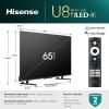 imageHisense 100Inch Class U8 Series MiniLED ULED 4K UHD Google Smart TV 100U8K  QLED 480 Motion Rate 144Hz Game Mode Pro Dolby Vision IQ HDMI 21 Alexa Compatibility 212 MultiChannel Audio65Inch
