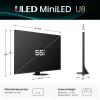 imageHisense 100quot Class U8 MiniLED ULED 4K UHD Google Smart TV 100U8QG 2025 Model  QLED Native 165Hz VRR 288 Up to 5000 Nits HDR10 Dolby Vision IQ  Atmos IMAX Enhanced 412 Ch Surround55Inch
