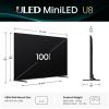 imageHisense 100quot Class U8 MiniLED ULED 4K UHD Google Smart TV 100U8QG 2025 Model  QLED Native 165Hz VRR 288 Up to 5000 Nits HDR10 Dolby Vision IQ  Atmos IMAX Enhanced 412 Ch Surround100Inch