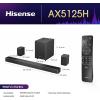imageHisense AX5125H 512Ch Sound Bar with Wireless Subwoofer 500W Dolby Atmos Bluetooth 53 EzPlay 4K HDMI Pass Through Roku TV Ready DTSX HDMIAUXARCOpticalUSB 7 EQ Modes