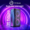 imageHisense Ultimate Wireless OutdoorIndoor Party Speaker with subwoofer 20CH 300W IPX4 Waterproof15 Hour LongLasting Battery Bluetooth50 DJ and Karaoke Mode HP100