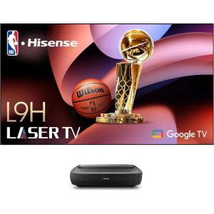 imageHisense 100L5H Laser TV Ultra Short Throw Projector with 100quot ALR High Gain Screen 4K UHD 2700 ANSI Lumens Dolby Vision ampamp Atmos HDR10 Google TV Netflix120L9H