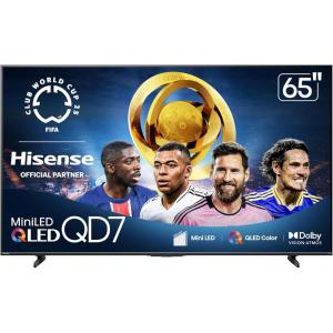 imageHisense 100quot Class QD7 Series MiniLED 4K UHD Smart Fire TV 100QD7QF 2025 Model  QLED 144hz HDR10 Dolby Vision Dolby Atmos Game Mode Pro ALLM Alexa Built in with Voice Remote Black65Inch