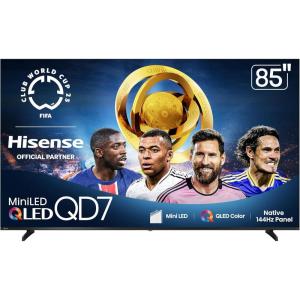 imageHisense 100quot Class QD7 Series MiniLED 4K UHD Smart Fire TV 100QD7QF 2025 Model  QLED 144hz HDR10 Dolby Vision Dolby Atmos Game Mode Pro ALLM Alexa Built in with Voice Remote Black85Inch