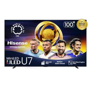 imageHisense 100quot Class U7 MiniLED ULED 4K UHD Google Smart TV 100U75QG 2025 Model  QLED Native 165Hz VRR 288 Up to 3000 Nits HDR10 Dolby Vision IQ  Atmos IMAX Enhanced 212 Ch Surround100Inch