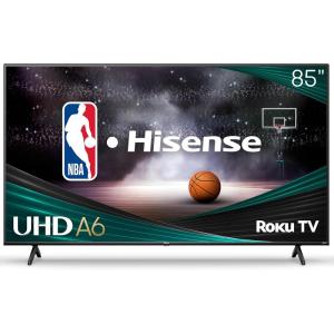 imageHisense 85Inch Class A6 Series 4K UHD Smart Roku TV 85A6NR 2024 Model  Dolby Vision HDR DTS Studio Sound Game Mode Plus Alexa Compatibility Black