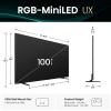 imageHisense 100Inch Premium UX Series RGBMiniLED 4K UHD HDR Google Smart TV100UX 2025  RGB MiniLED Up to 8000 nits 3D Color Master Pro Native 165Hz Panel 622 CineStage X100Inch
