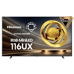imageHisense 100Inch Premium UX Series RGBMiniLED 4K UHD HDR Google Smart TV100UX 2025  RGB MiniLED Up to 8000 nits 3D Color Master Pro Native 165Hz Panel 622 CineStage X116Inch