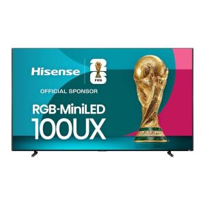 imageHisense 100Inch Premium UX Series RGBMiniLED 4K UHD HDR Google Smart TV100UX 2025  RGB MiniLED Up to 8000 nits 3D Color Master Pro Native 165Hz Panel 622 CineStage X100Inch