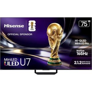 imageHisense 55 U7 MiniLED ULED 4K UHD Best Premium Gaming Google Smart TV 55U7SG 2026 NEW  HiQLED Native 165Hz VRR 330 HDR10 Dolby Vision IQAtmos IMAX Enhanced AntiReflection 212 Ch75Inch