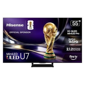 imageHisense 75 U7 MiniLED ULED 4K UHD Best Premium Gaming Smart Fire TV 75U7SF 2026 New  HiQLED Native 165Hz VRR 330 HDR10 Dolby Vision IQ  Atmos IMAX Enhanced AntiReflection 212 ChFire TV 2026 New