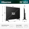 image:imageHisense 32Inch Class QD4 Series HiQLED HD Smart VIDAA TV 32QD4SV 2026 Model  HiQLED Color DTS VirtualX Sound VIDAA Smart OS Alexa Builtin AirPlay amp HomeKit32inch