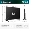 image:imageHisense 32Inch Class A4 Series HD 1080p Smart VIDAA TV 32A4NV 2026 Model  DTS Virtual X Noise Reduction AI Sports Mode Apple Airplay amp Apple Home Alexa Built in